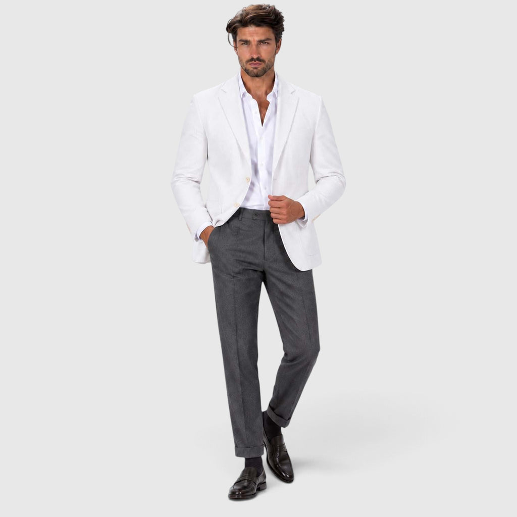 Monvaline | Men's Wedding Guest Blazer - Breathable Striped Suit Jacket