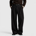 Monvaline | Men's Wide Leg Pleated Trousers – Relaxed Classic Fit