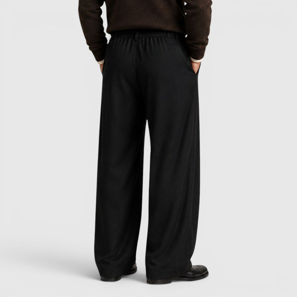 Monvaline | Men's Wide Leg Pleated Trousers – Relaxed Classic Fit