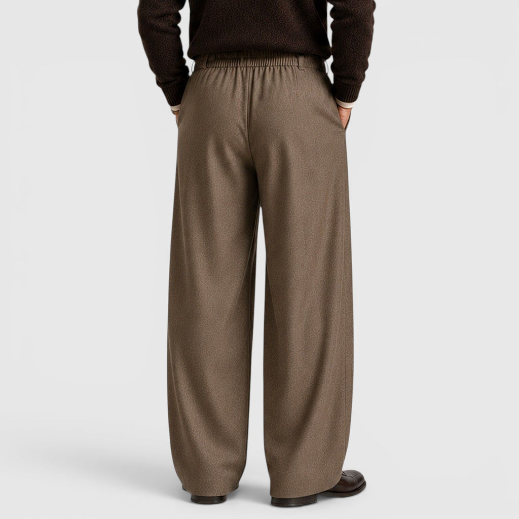 Monvaline | Men's Wide Leg Pleated Trousers – Relaxed Classic Fit