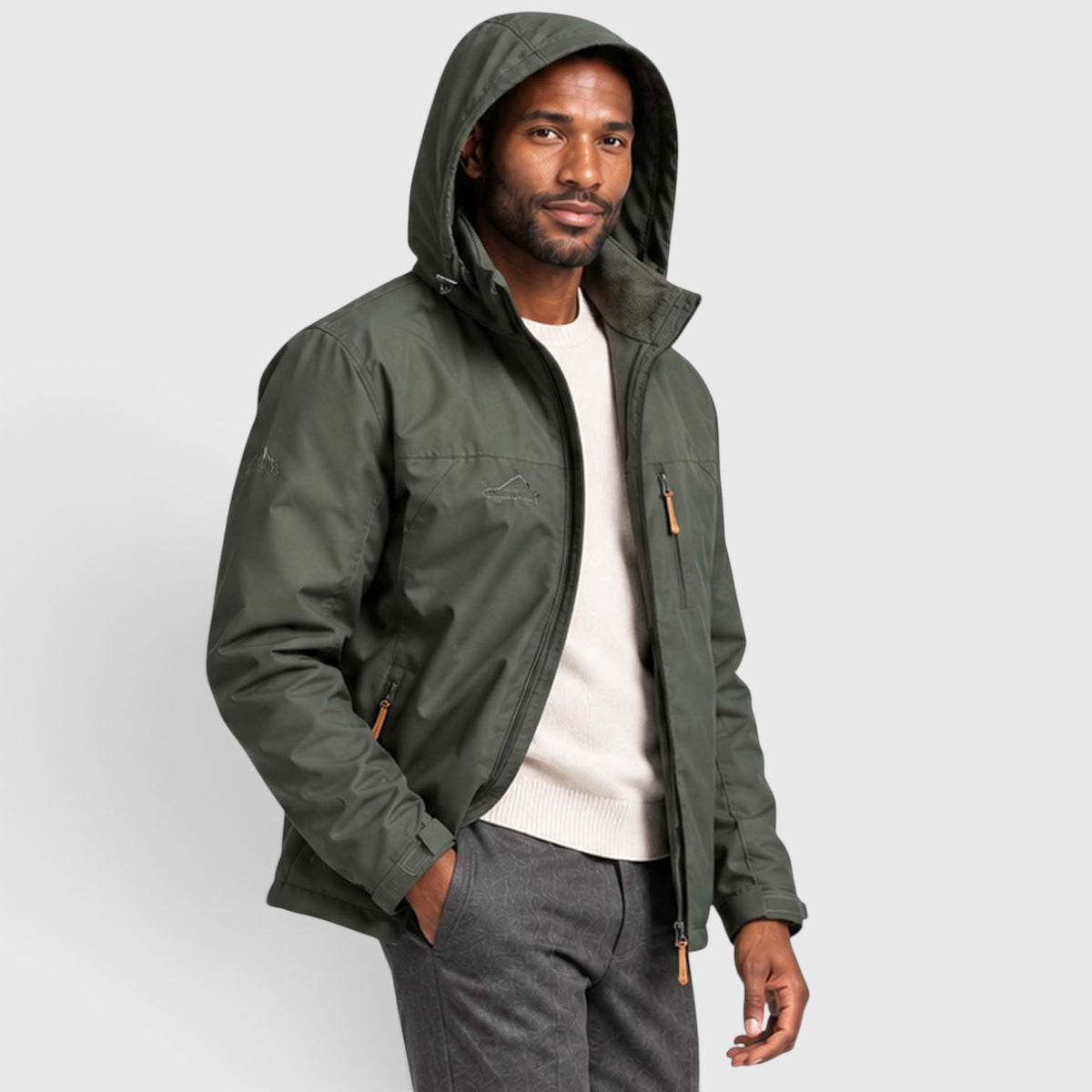 Monvaline | Men's Water-Resistant Hooded Jacket – Regular Fit Windproof
