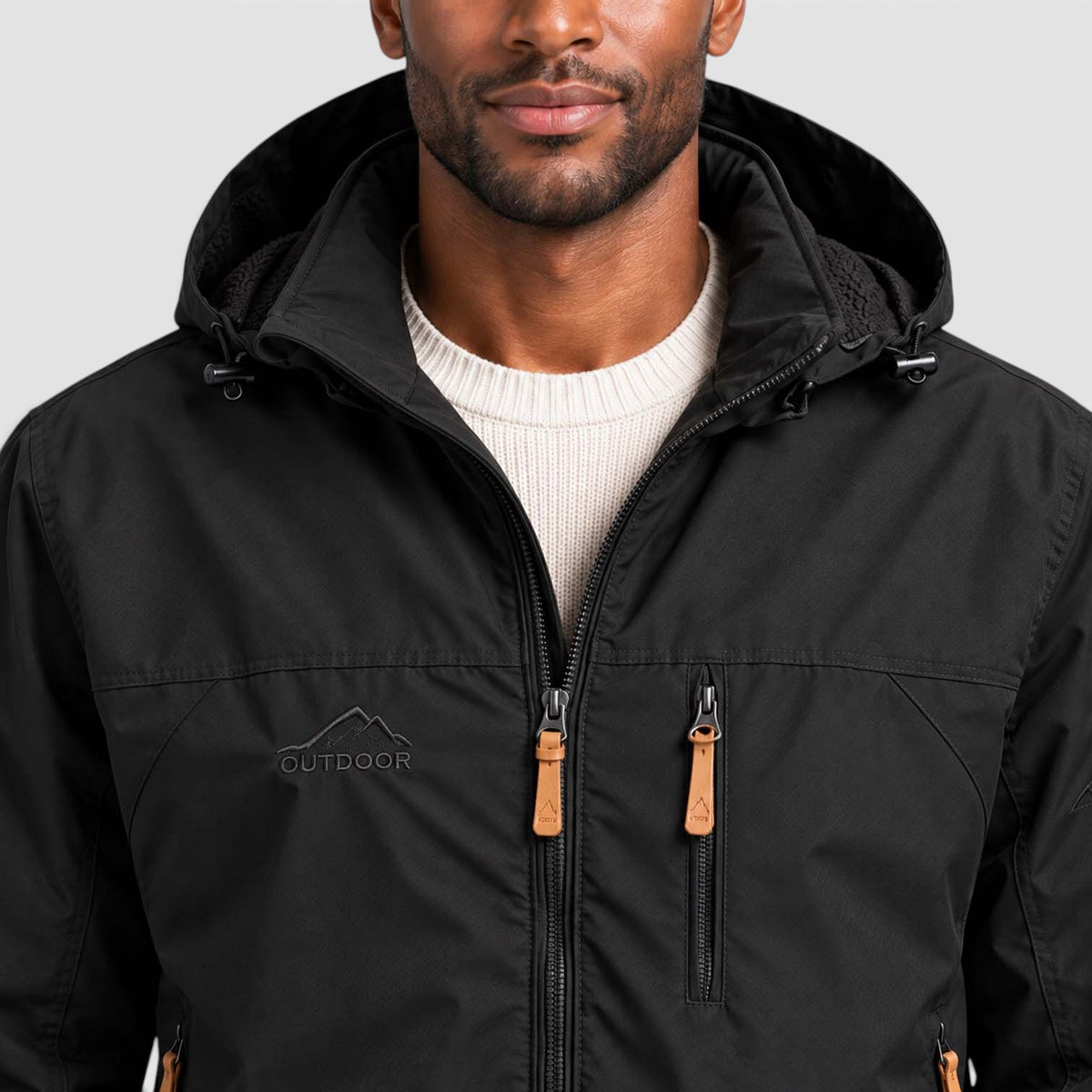 Monvaline | Men's Water-Resistant Hooded Jacket – Regular Fit Windproof