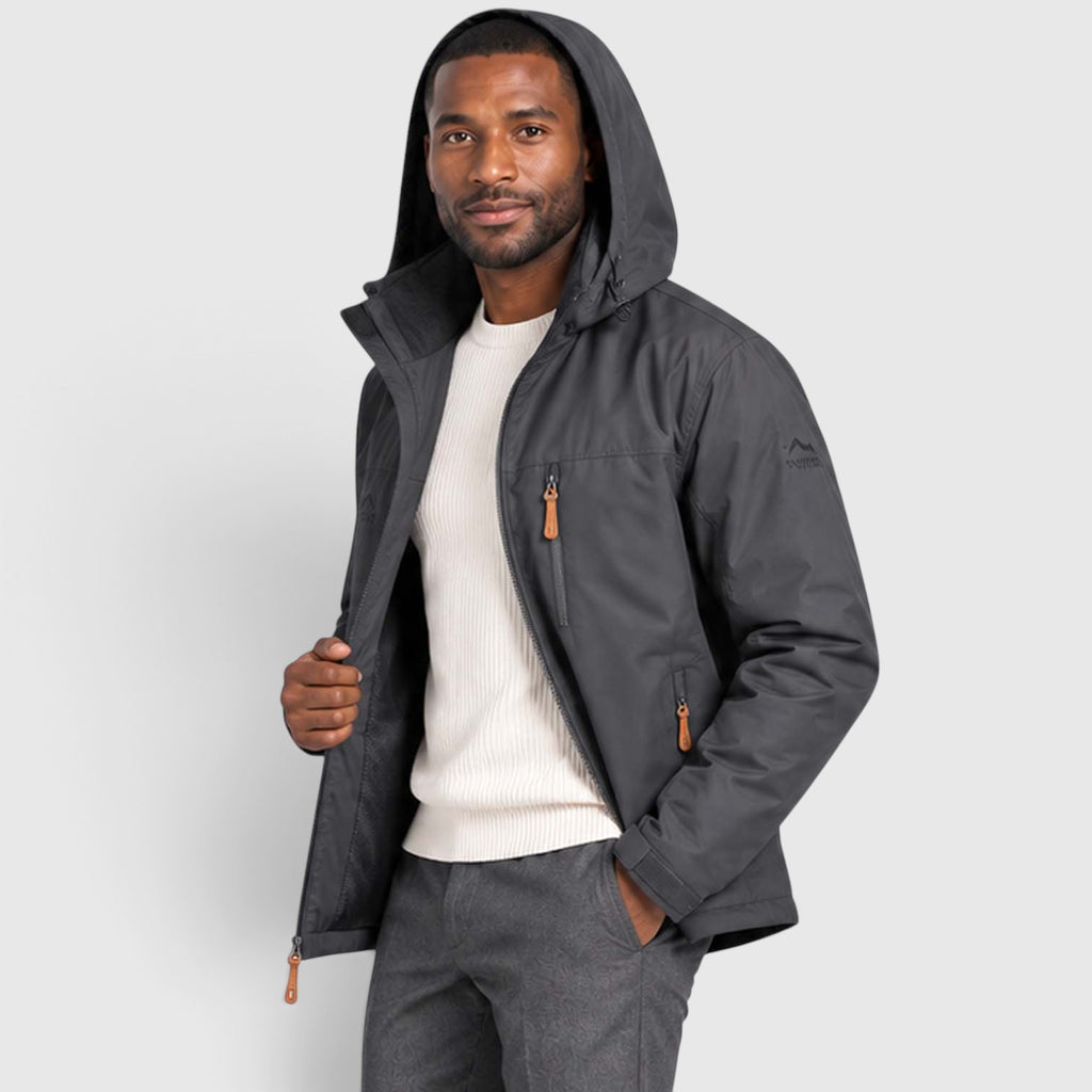 Monvaline | Men's Water-Resistant Hooded Jacket – Regular Fit Windproof