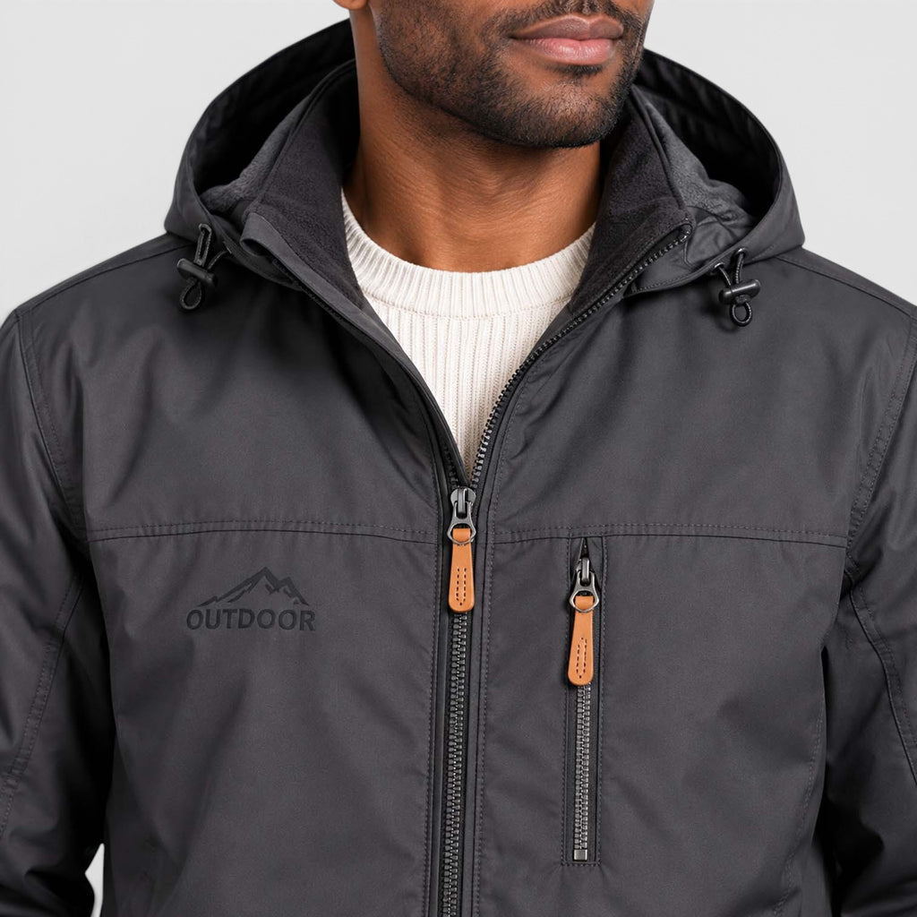 Monvaline | Men's Water-Resistant Hooded Jacket – Regular Fit Windproof