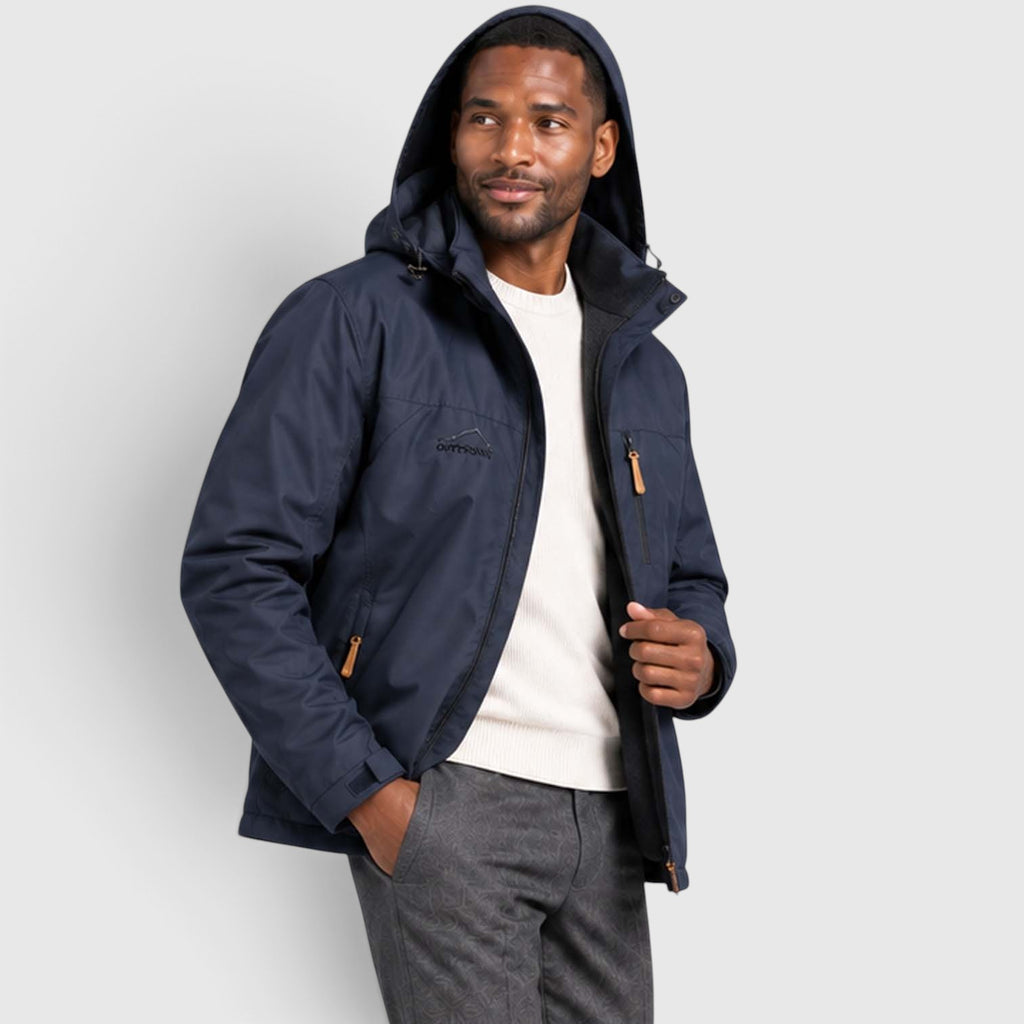 Monvaline | Men's Water-Resistant Hooded Jacket – Regular Fit Windproof
