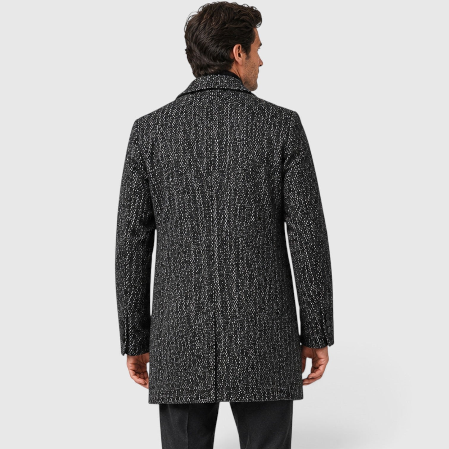 Monvaline | Men's Wool Blend Long Coat – Tailored Single-Breasted
