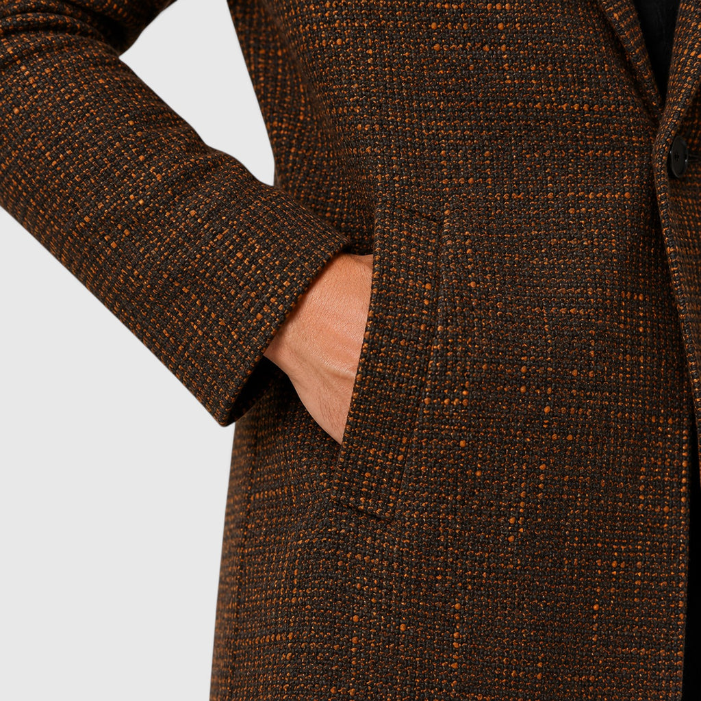 Monvaline | Men's Wool Blend Long Coat – Tailored Single-Breasted