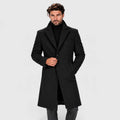 Monvaline | Men's Wool Blend Overcoat Single-Breasted Tailored