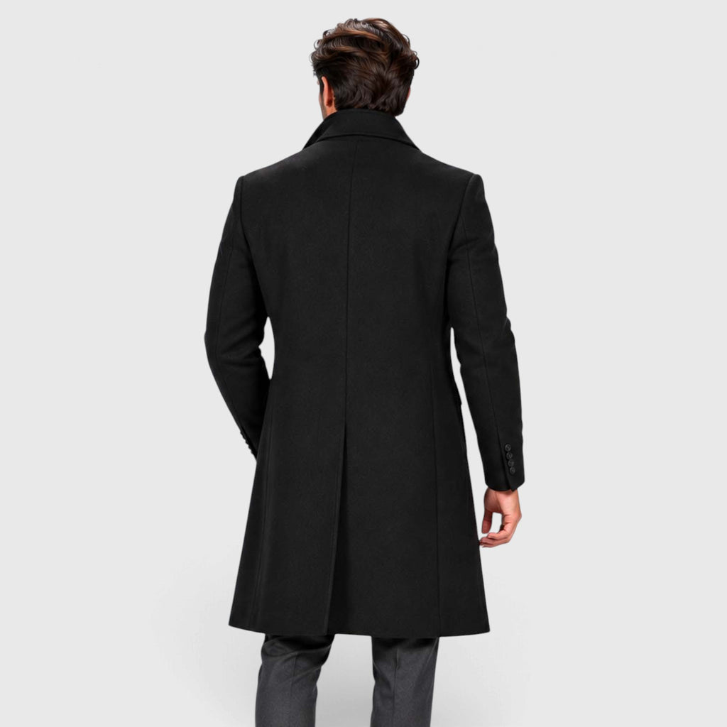 Monvaline | Men's Wool Blend Overcoat Single-Breasted Tailored