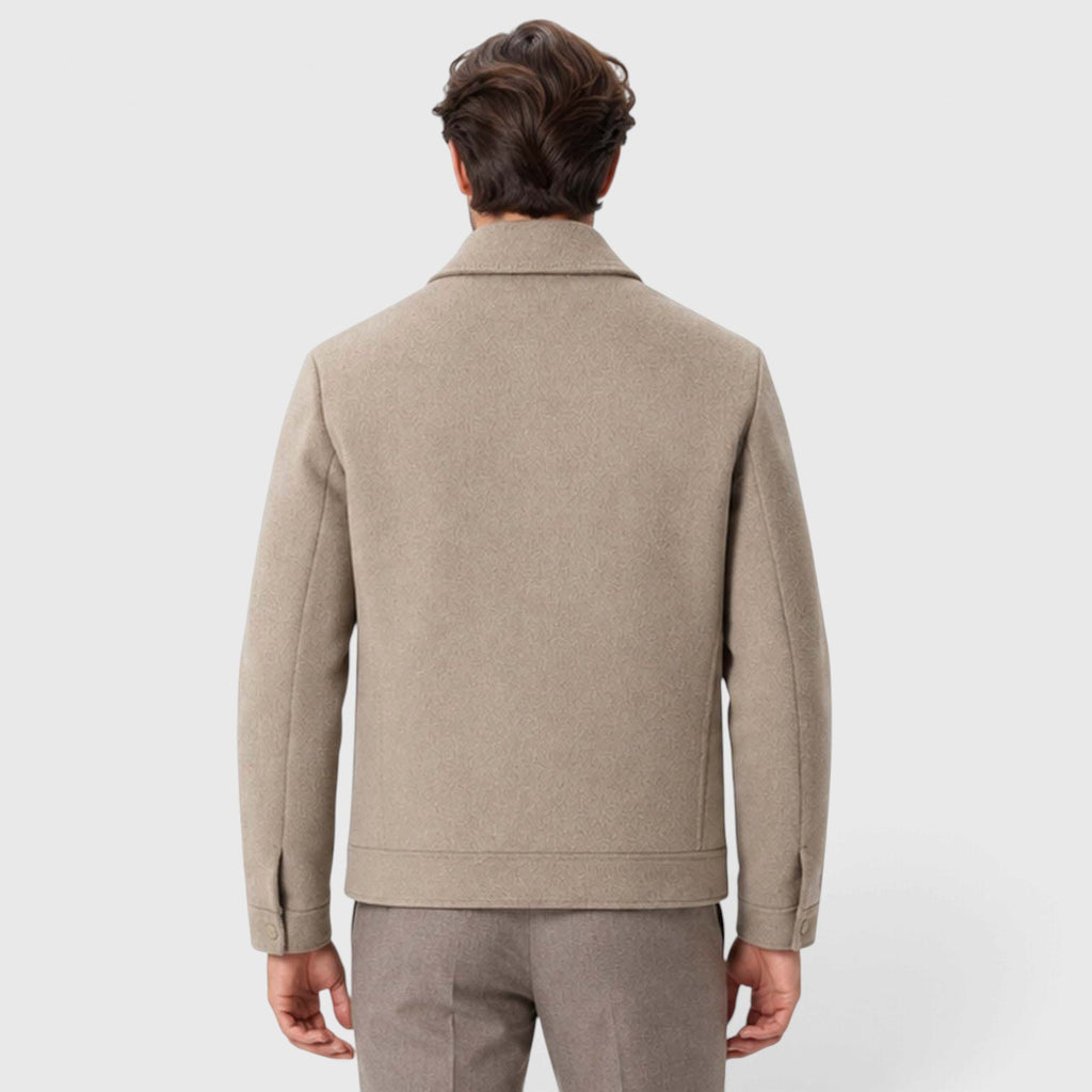 Monvaline | Men's Wool-Blend Short Coat Single-Breasted