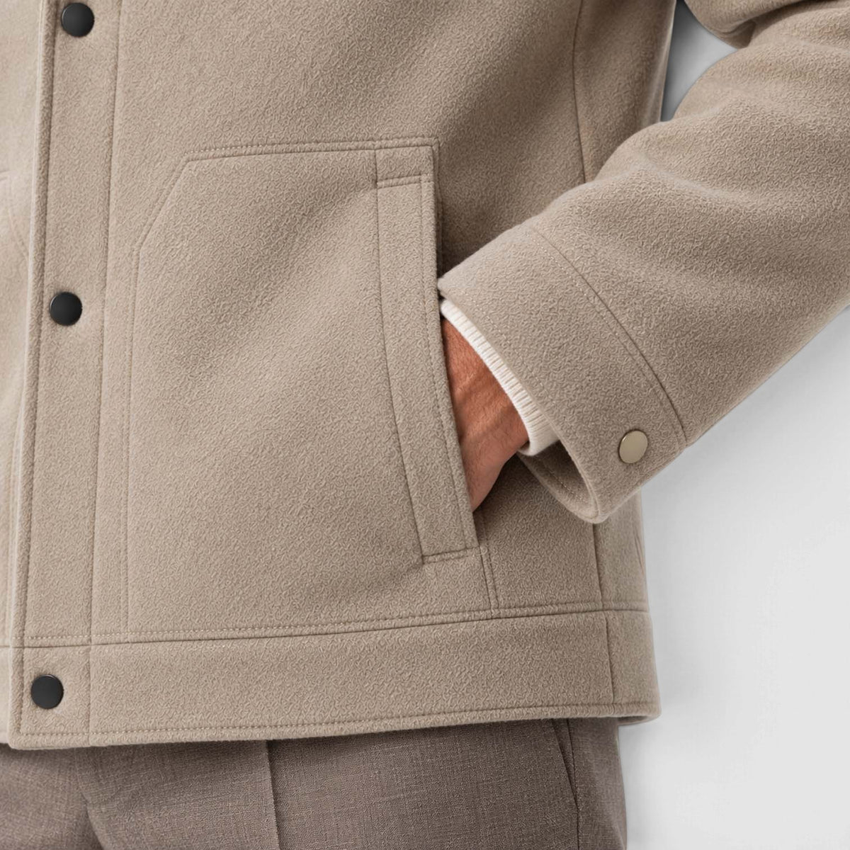 Monvaline | Men's Wool-Blend Short Coat Single-Breasted