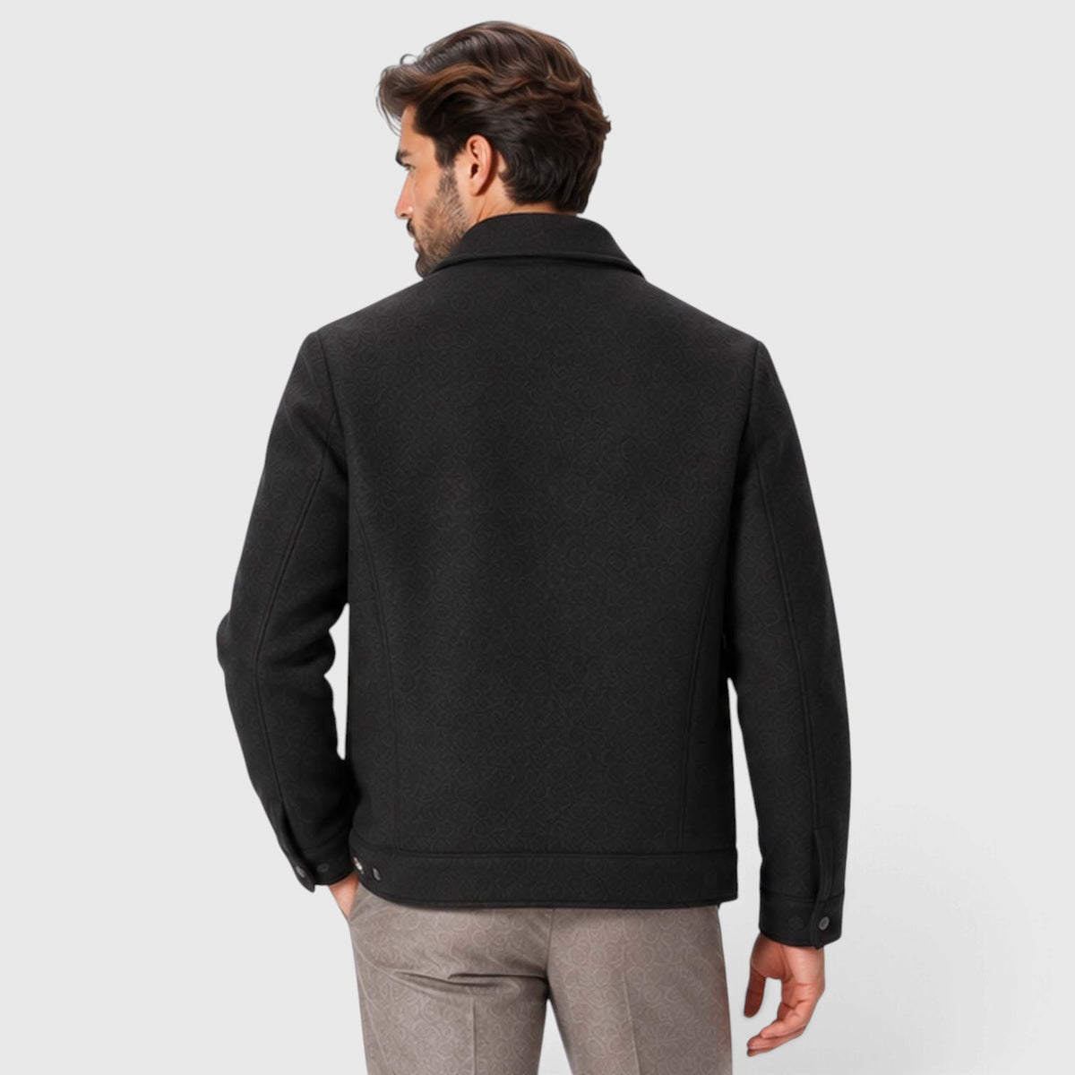 Monvaline | Men's Wool-Blend Short Coat Single-Breasted