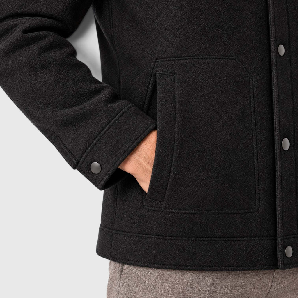 Monvaline | Men's Wool-Blend Short Coat Single-Breasted