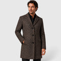 Monvaline | Men's Wool Single-Breasted Long Coat – Tailored Fit