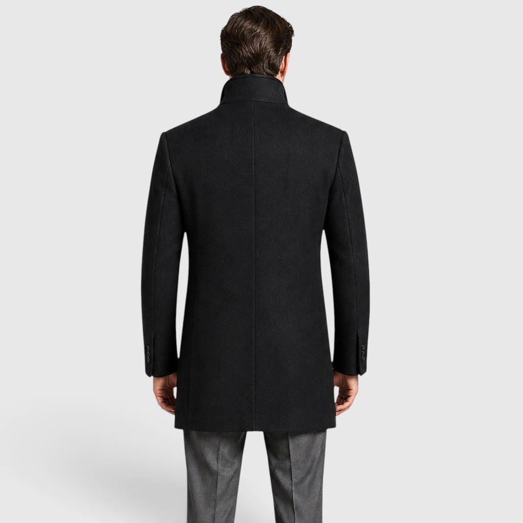 Monvaline | Men's Woolen Coat Classic Lapel Smart Casual Style
