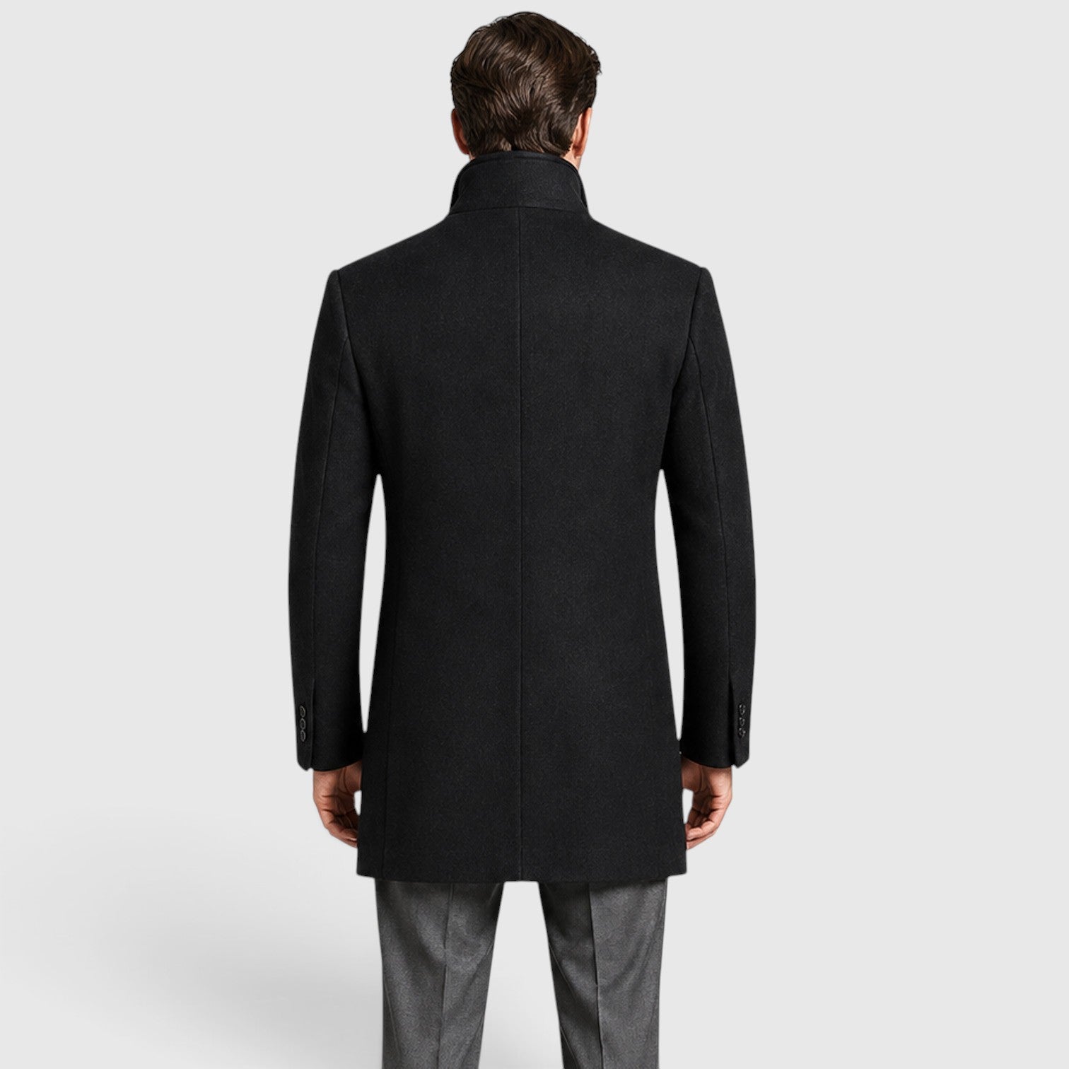Monvaline | Men's Woolen Coat Classic Lapel Smart Casual Style