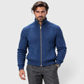 Monvaline | Men's Zip Cardigan Sweater Ribbed Knit Warm Classic Fit
