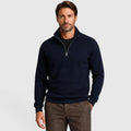 Monvaline | Men's Zip Neck Fleece Sweater – Slim Fit Stand Collar