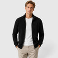 Monvaline | Men's Zip-Up Knit Jumper High Collar Slim Fit