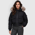 Monvaline | Parka Bomber Jacket for Women – Black Water-Resistant