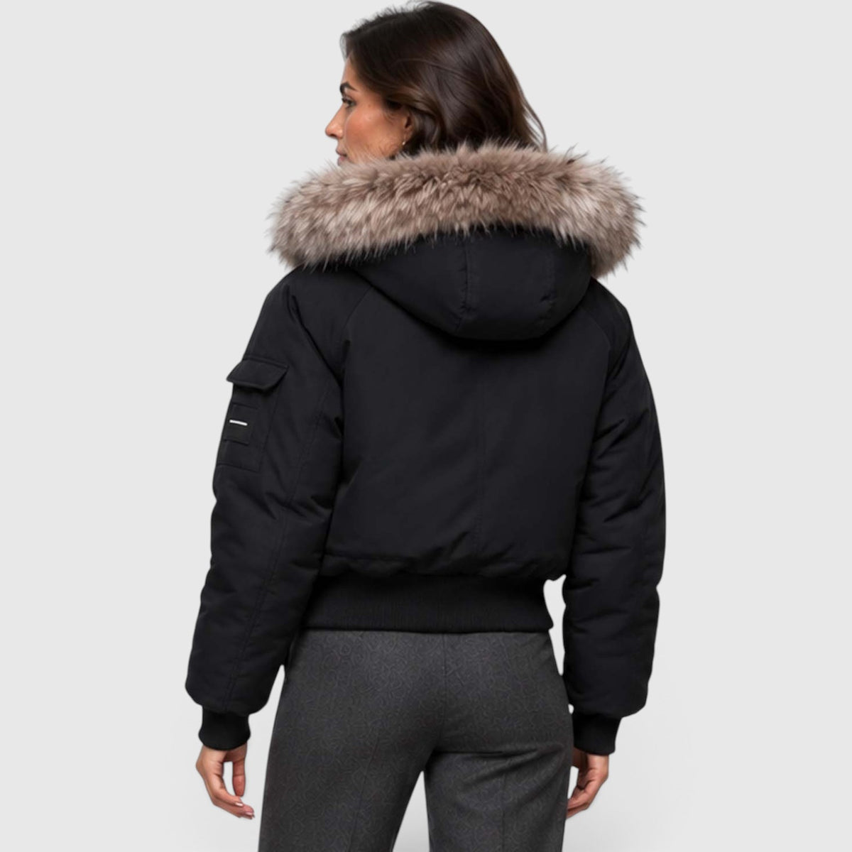 Monvaline | Parka Bomber Jacket for Women – Black Water-Resistant