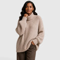 Monvaline | Women’s Chunky Turtleneck Sweater – Oversized Knit Jumper