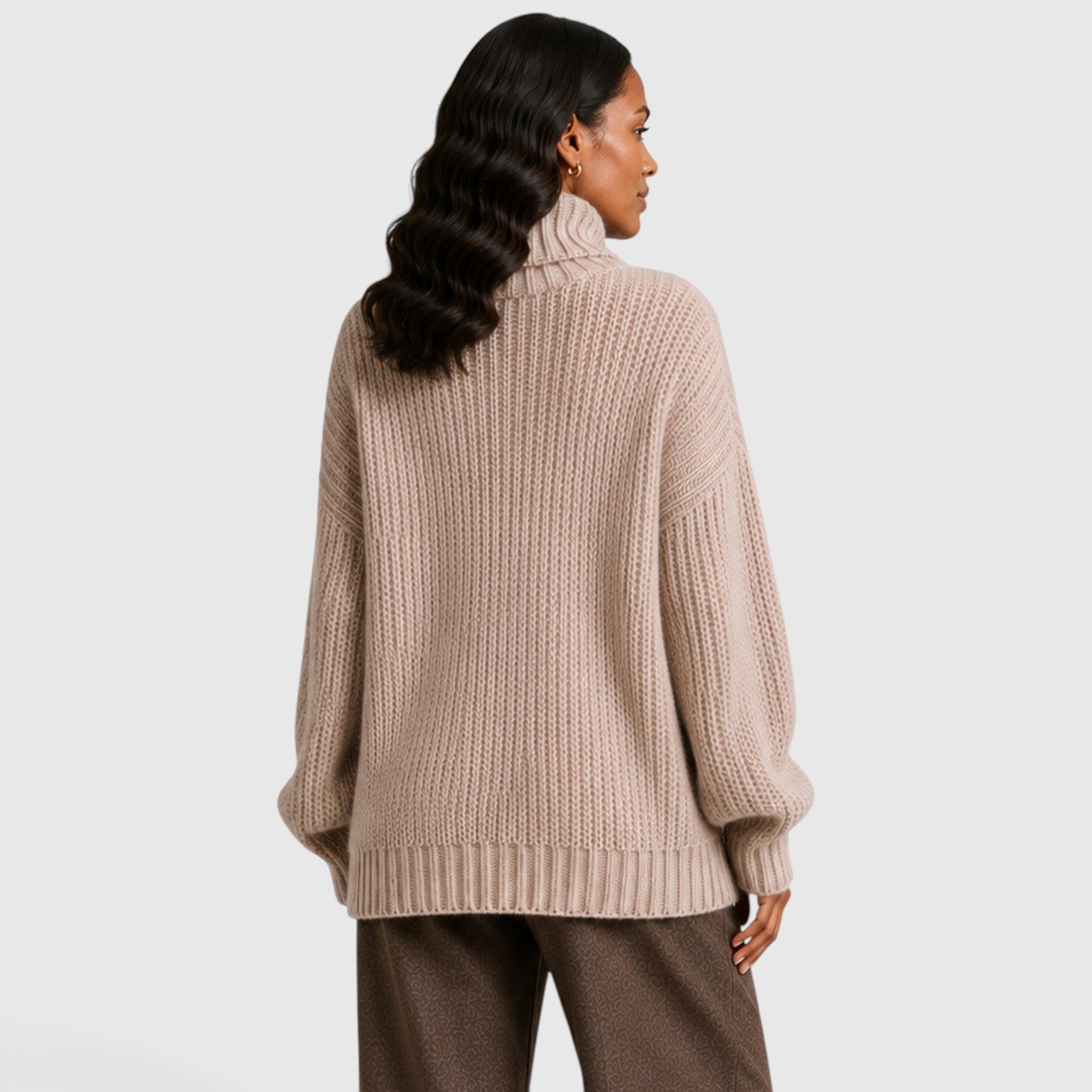 Monvaline | Women’s Chunky Turtleneck Sweater – Oversized Knit Jumper