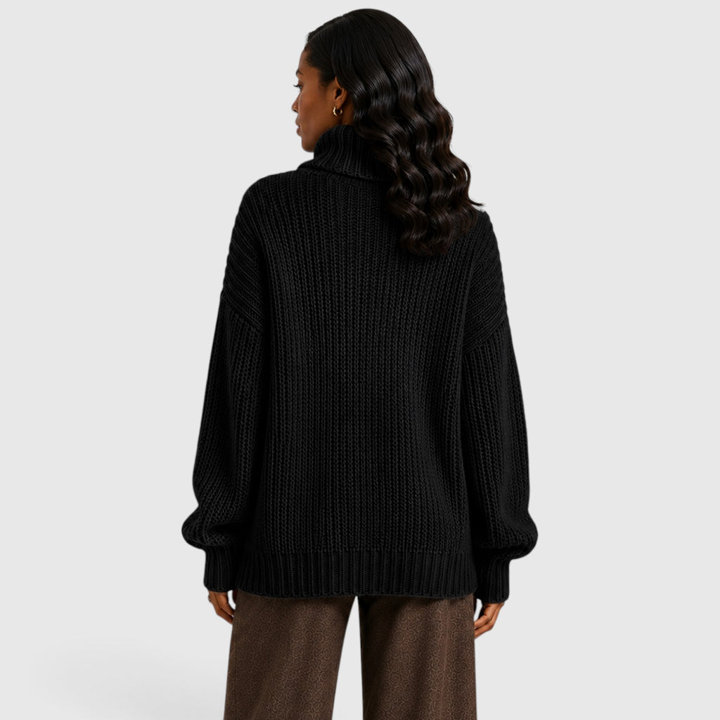 Monvaline | Women’s Chunky Turtleneck Sweater – Oversized Knit Jumper