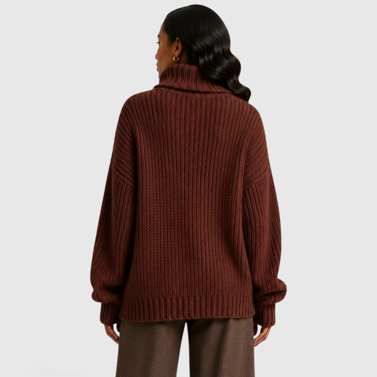 Monvaline | Women’s Chunky Turtleneck Sweater – Oversized Knit Jumper