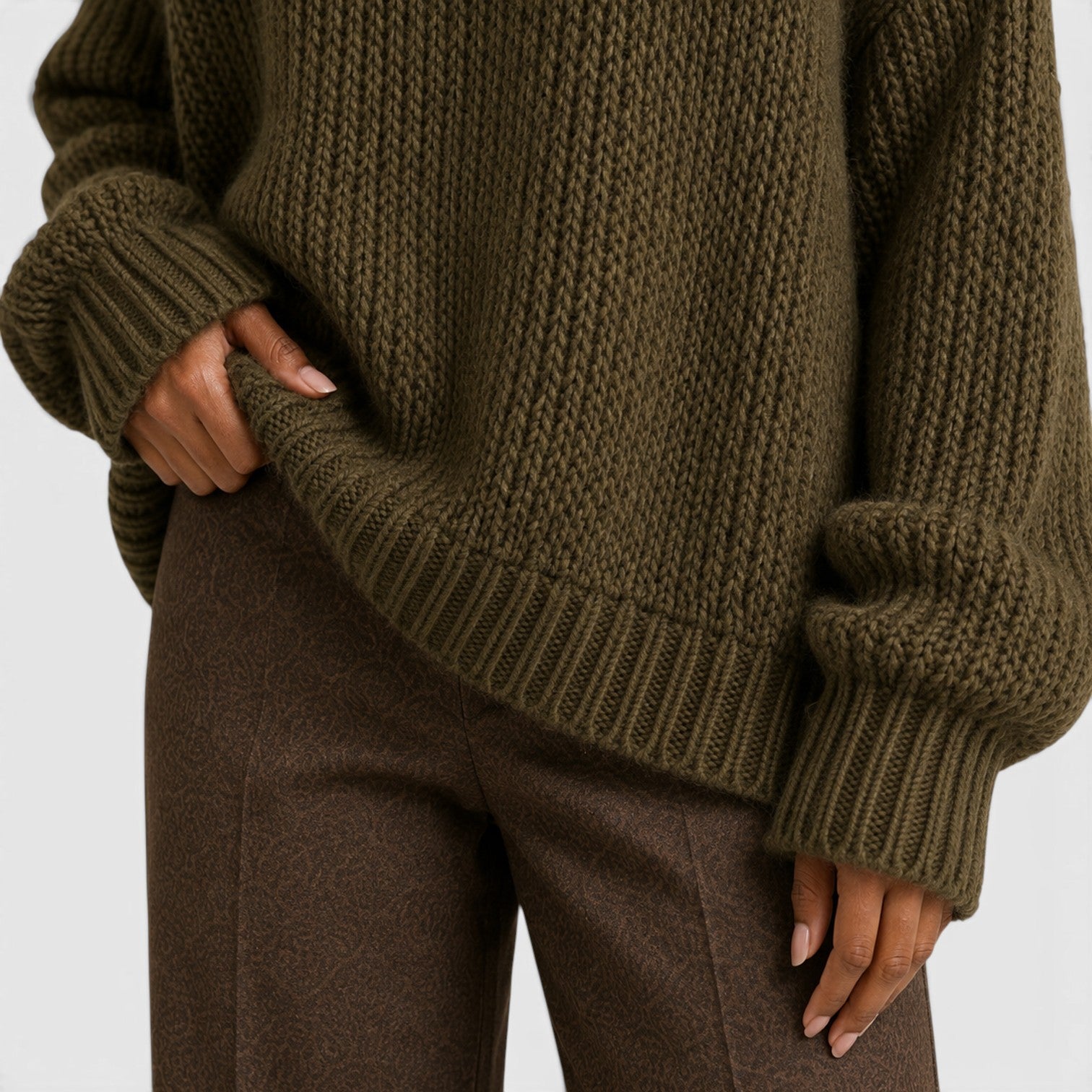 Monvaline | Women’s Chunky Turtleneck Sweater – Oversized Knit Jumper