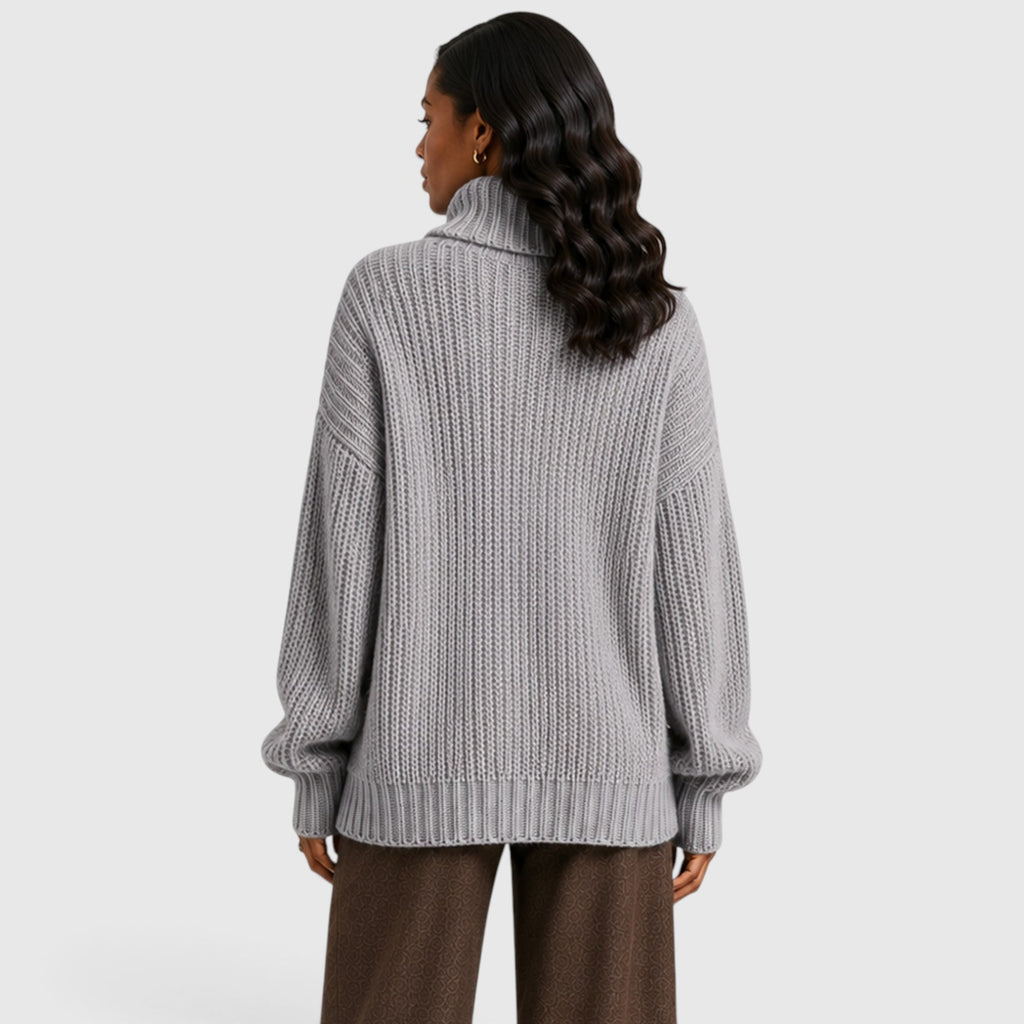 Monvaline | Women’s Chunky Turtleneck Sweater – Oversized Knit Jumper