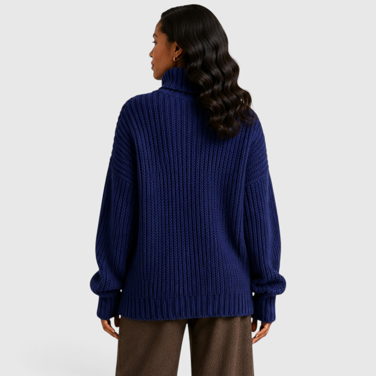 Monvaline | Women’s Chunky Turtleneck Sweater – Oversized Knit Jumper