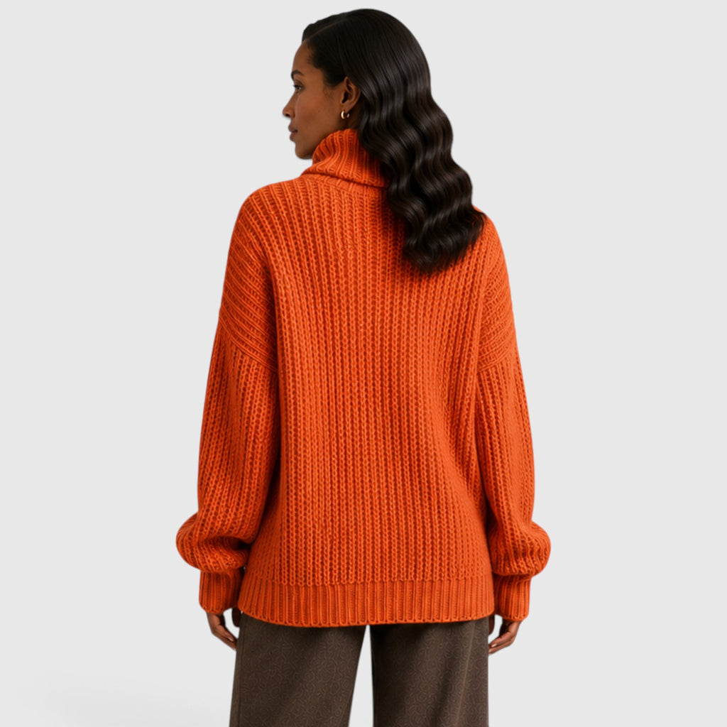 Monvaline | Women’s Chunky Turtleneck Sweater – Oversized Knit Jumper