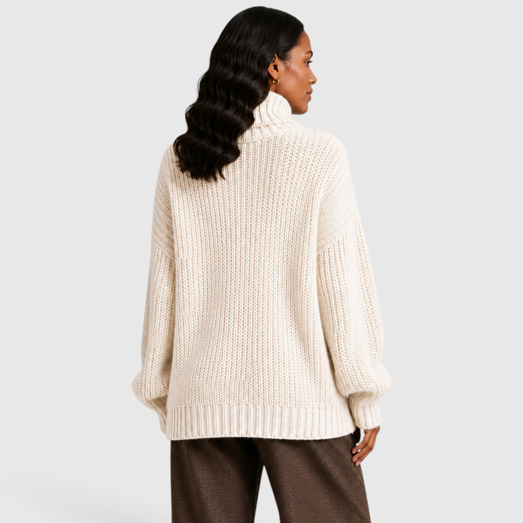 Monvaline | Women’s Chunky Turtleneck Sweater – Oversized Knit Jumper