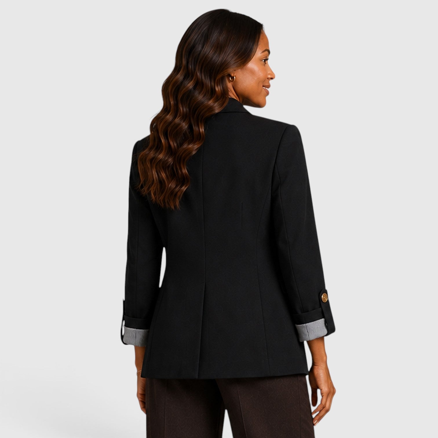 Monvaline | Women’s Classic Open Front Blazer with Ruched Sleeves