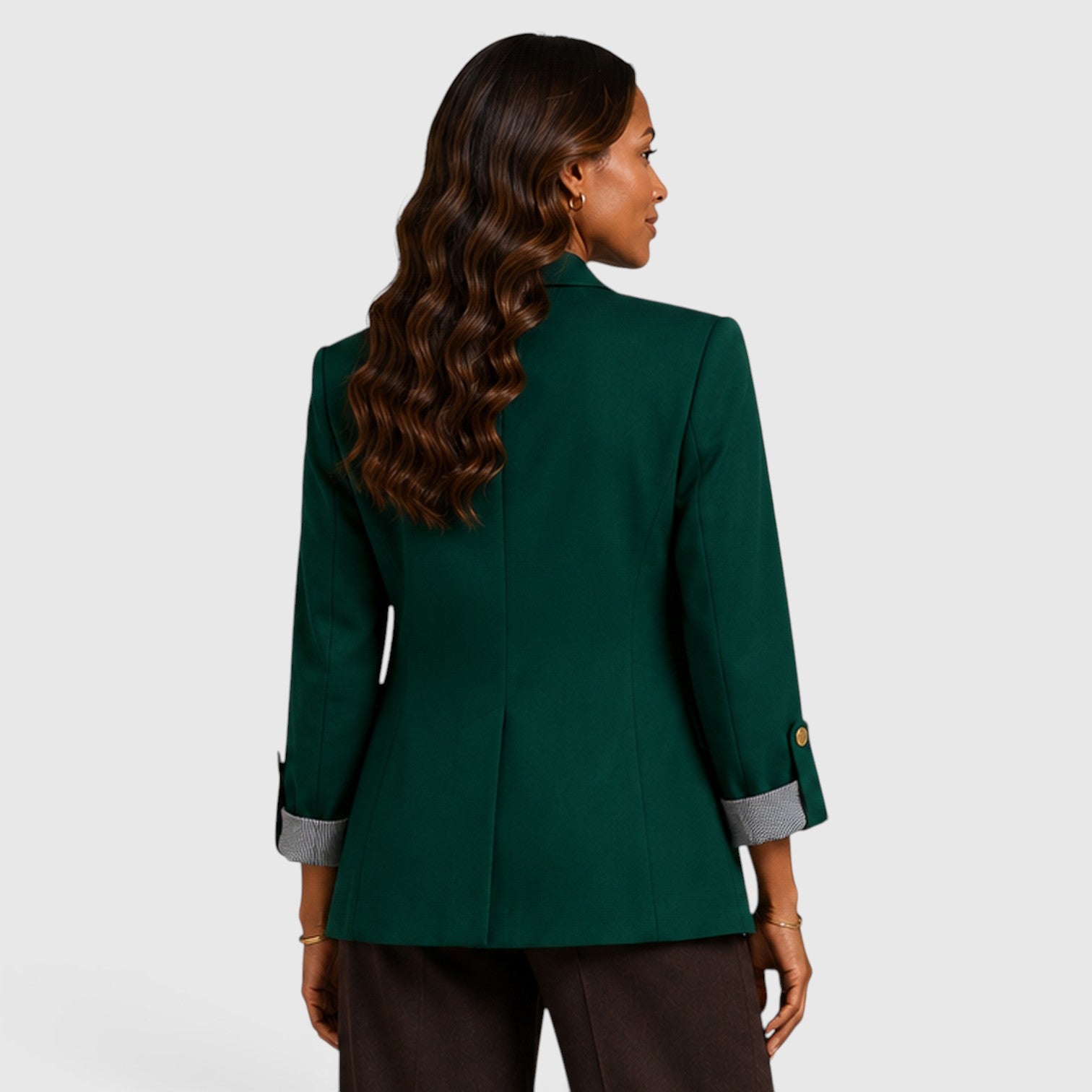 Monvaline | Women’s Classic Open Front Blazer with Ruched Sleeves