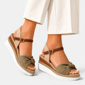 Monvaline | Women’s Comfortable Wedge Sandals with Buckle for Summer