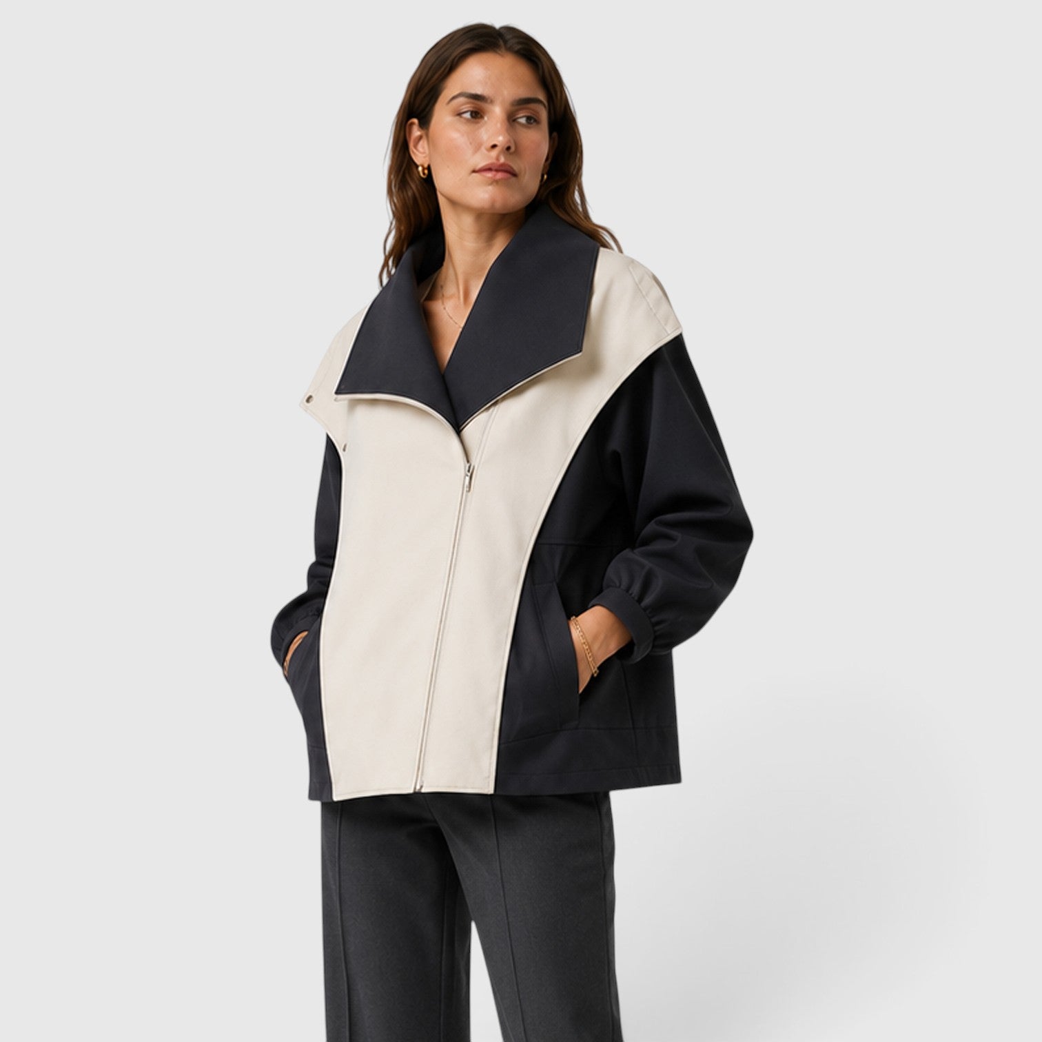 Monvaline | Women’s Cotton Blend Windbreaker Jacket for Rainy Weather