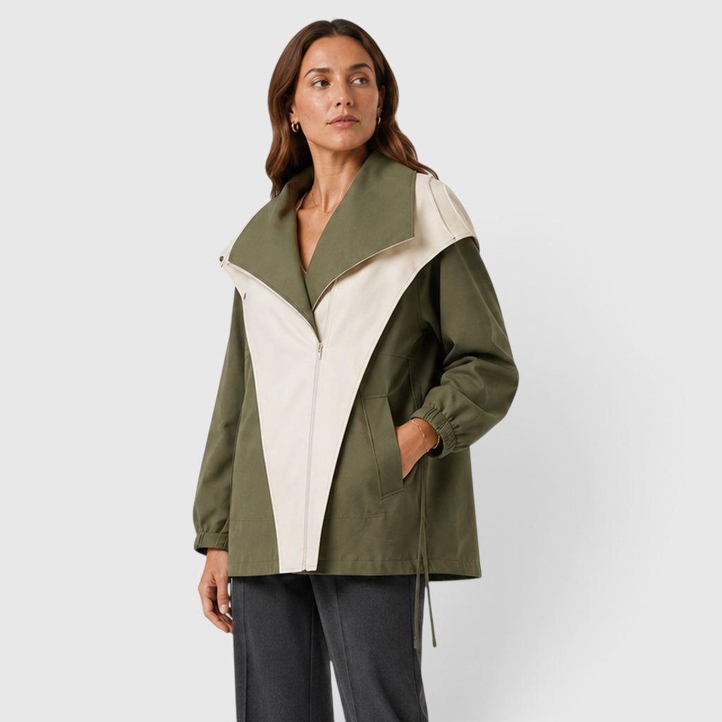 Monvaline | Women’s Cotton Blend Windbreaker Jacket for Rainy Weather