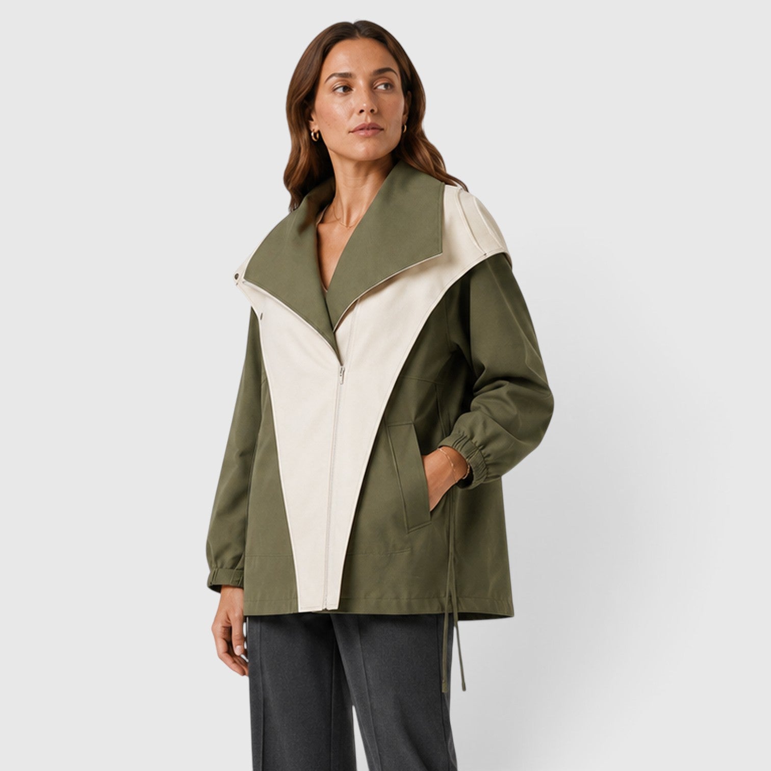Monvaline | Women’s Cotton Blend Windbreaker Jacket for Rainy Weather