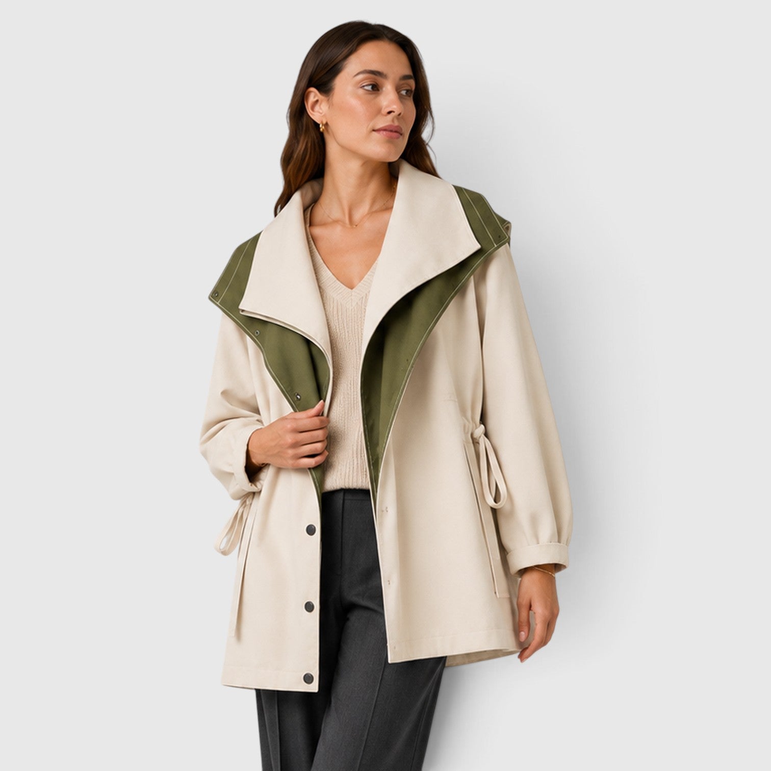 Monvaline | Women’s Cotton Blend Windbreaker Jacket for Rainy Weather