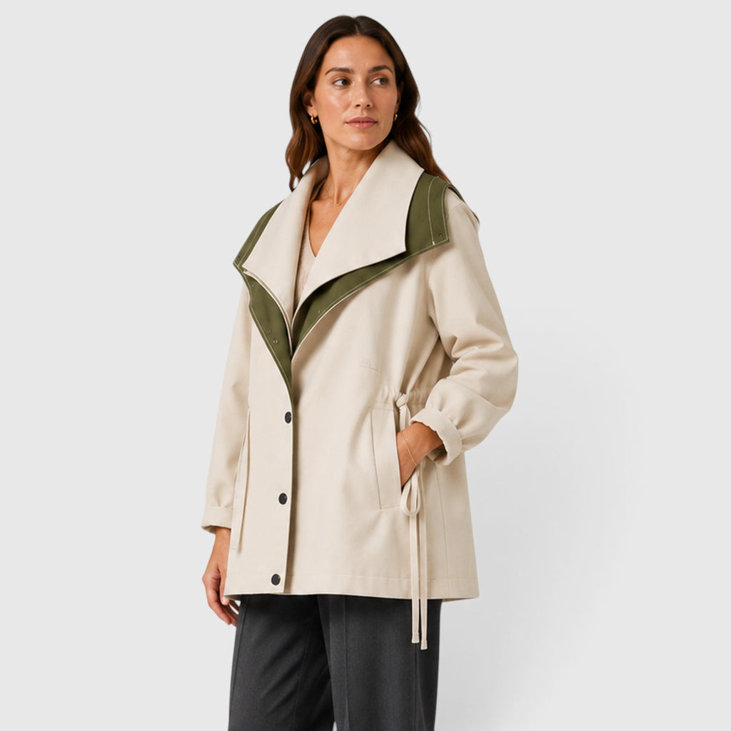 Monvaline | Women’s Cotton Blend Windbreaker Jacket for Rainy Weather
