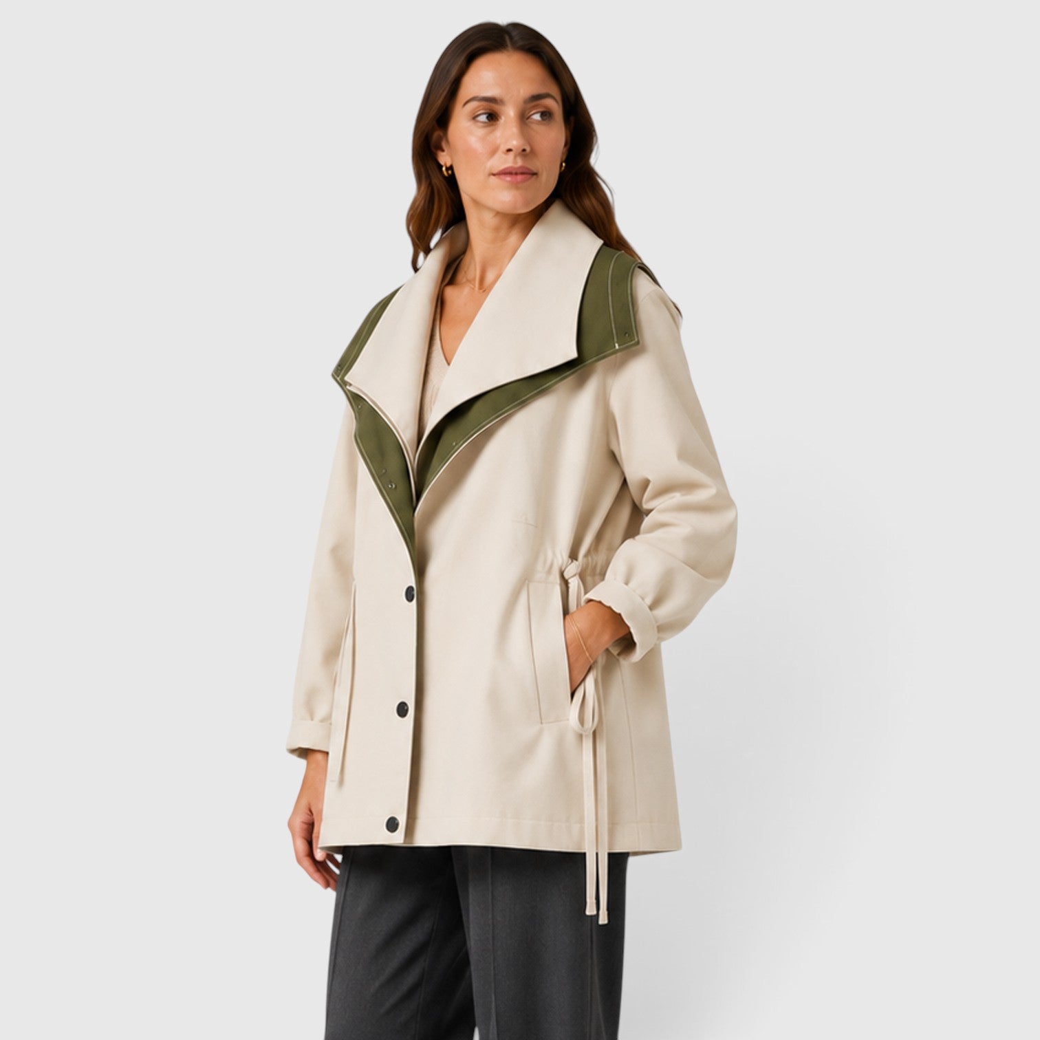 Monvaline | Women’s Cotton Blend Windbreaker Jacket for Rainy Weather