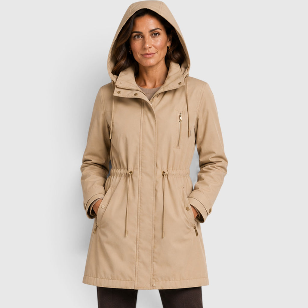 Monvaline | Women’s Cotton Mid-Length Coat for Warm Casual Wear
