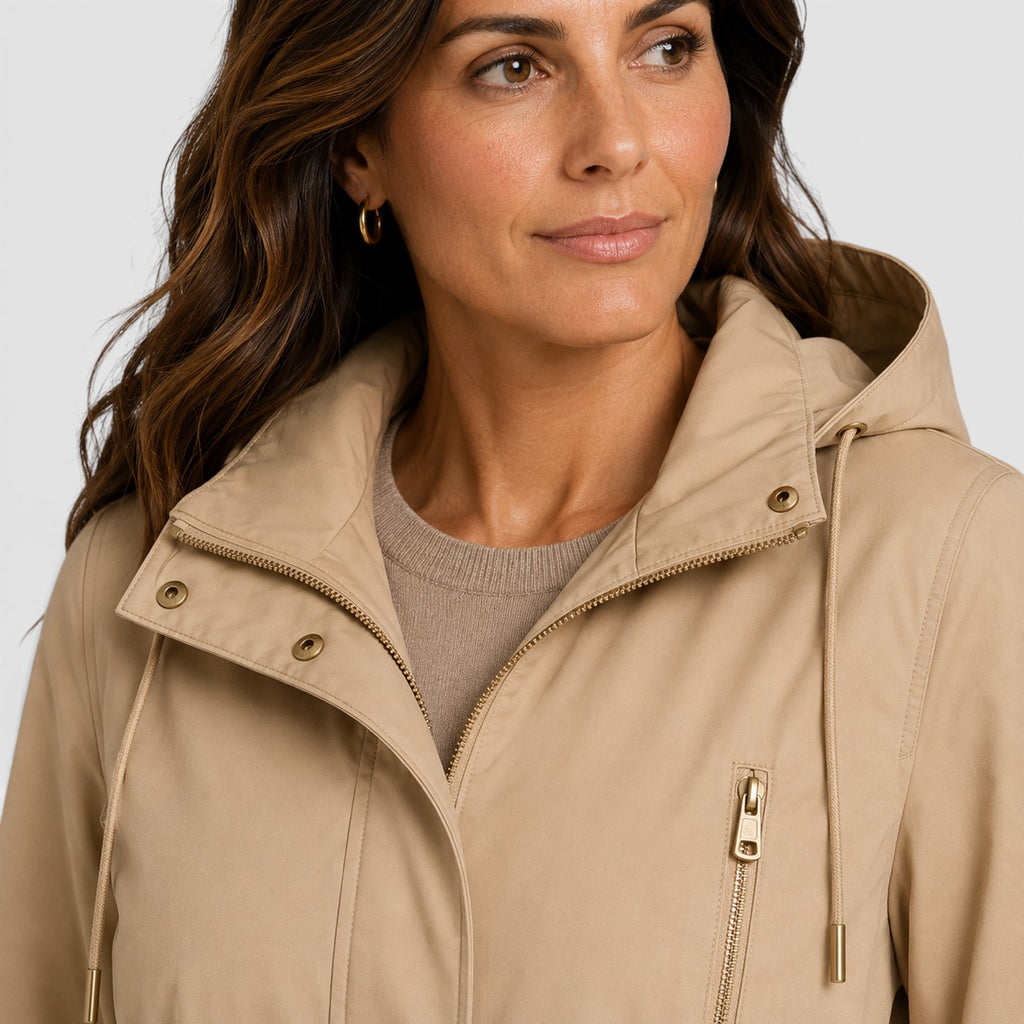 Monvaline | Women’s Cotton Mid-Length Coat for Warm Casual Wear