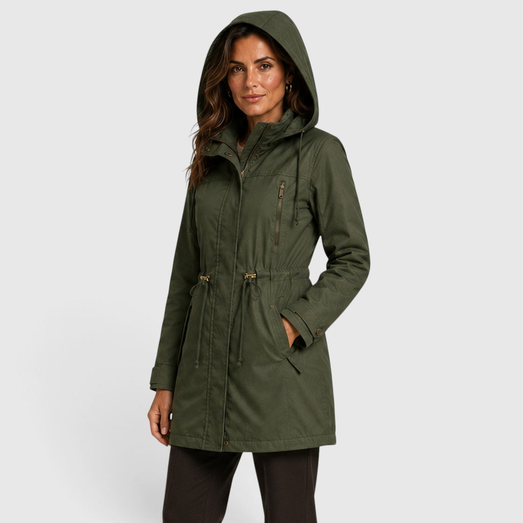 Monvaline | Women’s Cotton Mid-Length Coat for Warm Casual Wear