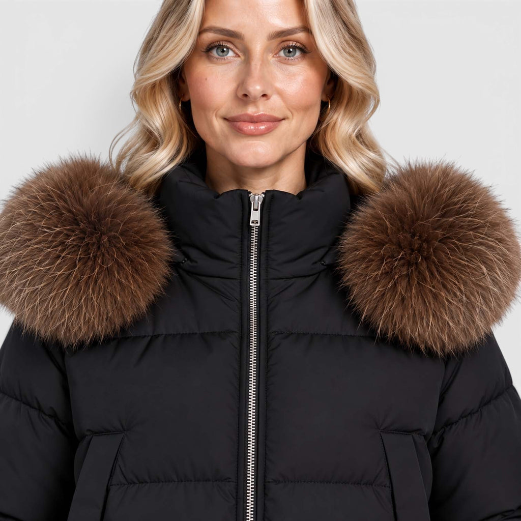 Monvaline | Women’s Cropped Puffer Jacket - Warm Casual Outerwear