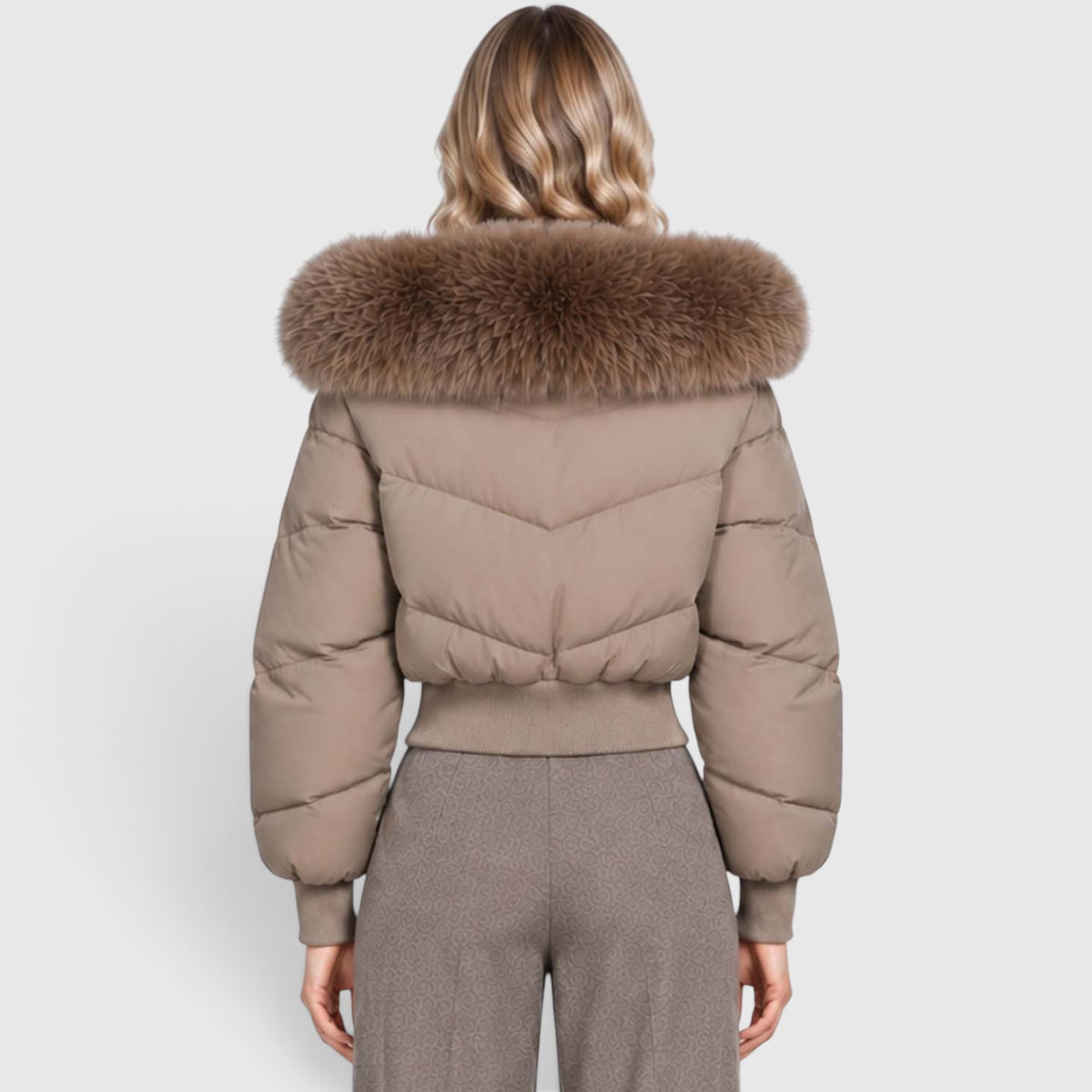 Monvaline | Women’s Cropped Puffer Jacket - Warm Casual Outerwear