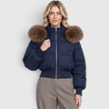 Monvaline | Women’s Cropped Puffer Jacket - Warm Casual Outerwear