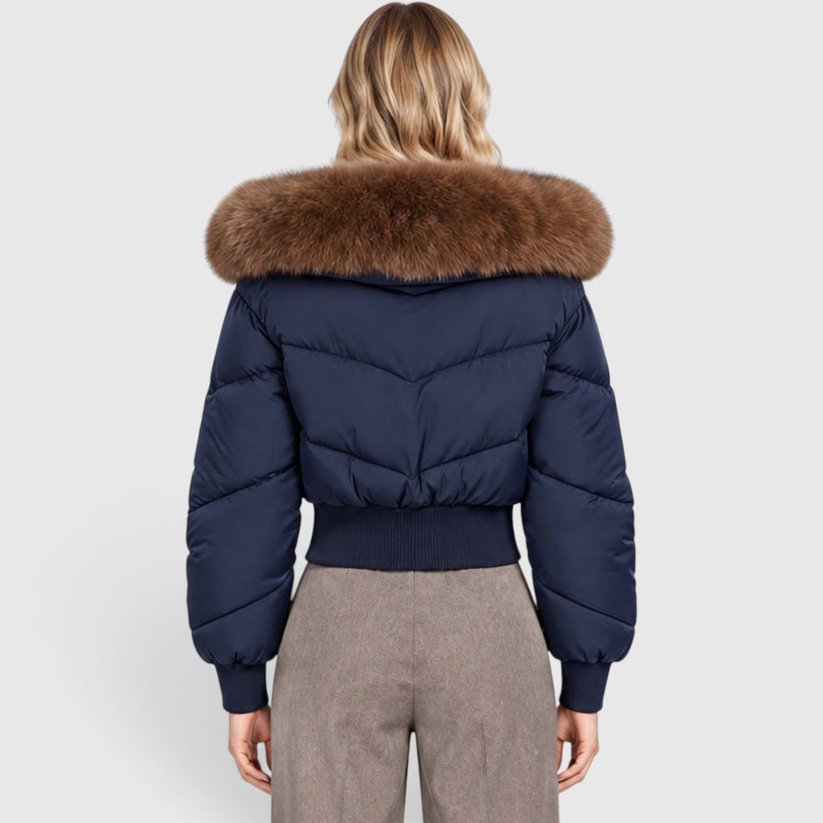 Monvaline | Women’s Cropped Puffer Jacket - Warm Casual Outerwear